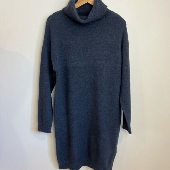 Rose Maternite S Blue Maternity Wool Blend Sweater Dress Pregnancy Turtleneck - Picture 10 of 11